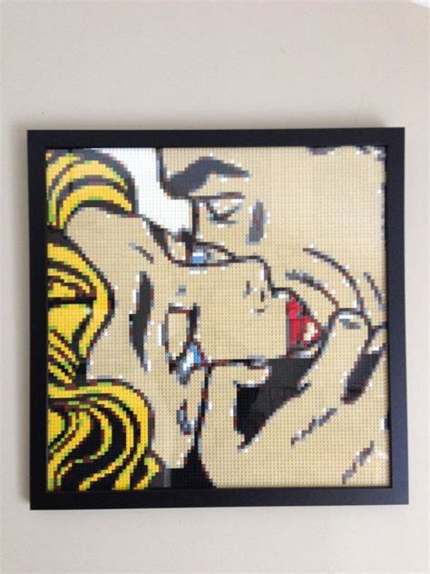 Lego Roy Lichtenstein Kiss Tribute Mosaic By