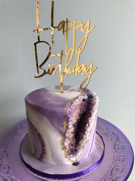 Asmr crepe roll cake part 39. Purple amethyst geode cake, for Alice 2018 | Geode cake ...