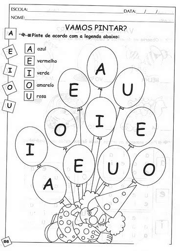 60 Atividades Com Vogais Para AlfabetizaÇÃo EspaÇo Educar Desenhos