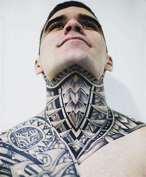 Polynesian Neck Full Neck Tattoos Neck Tattoo For Guys Throat Tattoo