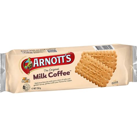 Arnotts Milk Coffee Plain Biscuits Biscuits 250g Woolworths