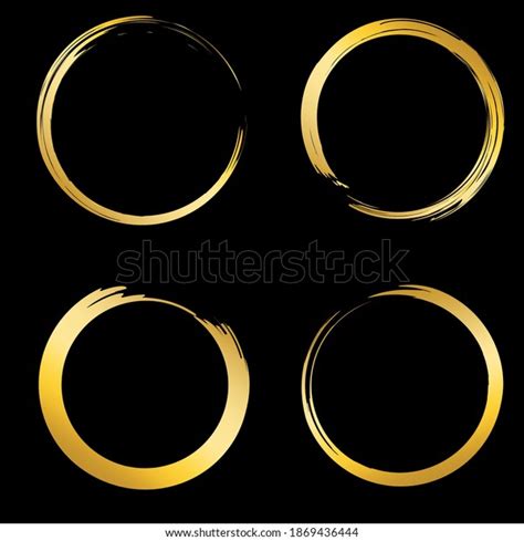 Golden Brush Circles Black Great Design Stock Vector Royalty Free