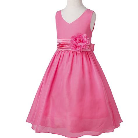 Hot Pink Chiffon Flower Girl Dresses