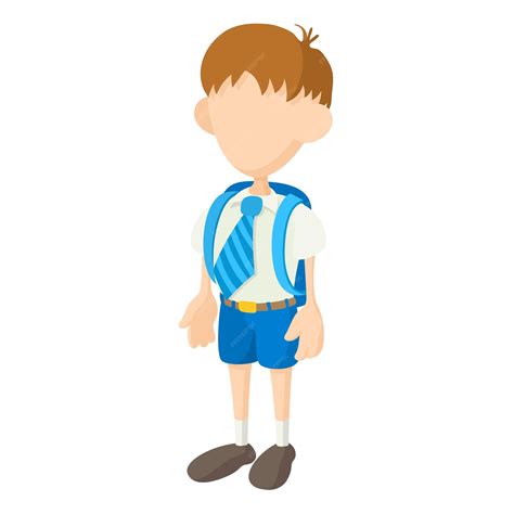 Premium Vector School Boy In Uniform Icon In Cartoon Style On A White
