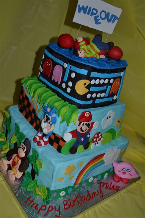 This years birthday cake creation for minion #1 was sonic the hedgehog for the wii themed birthday party. Video Game Favorites Wipeout Pacman Super Mario Donkey ...