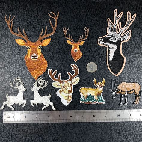 Pgy Cartoon Christmas Deer Embroidery Appliques Iron On Patches For