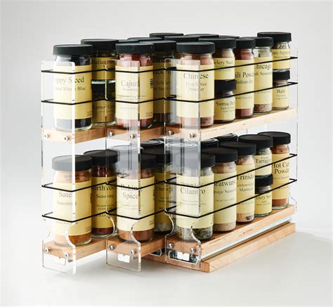 222x2x11 Maple Spice Organizer Rack Cabinet Spice Storage