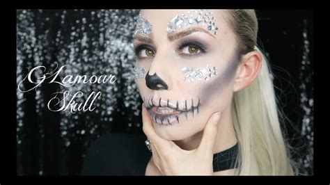 Glitter Glam Skull Halloween Makeup Tutorial Super Easy Youtube