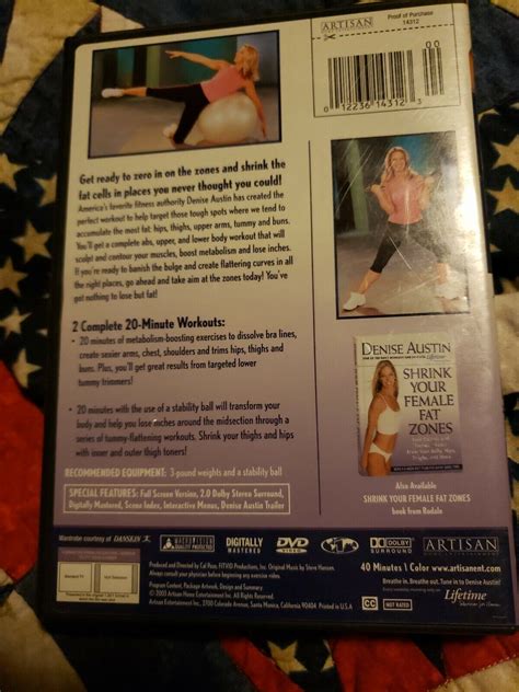 Denise Austin Shrink Your Female Fat Zones Dvd 2003 Ebay