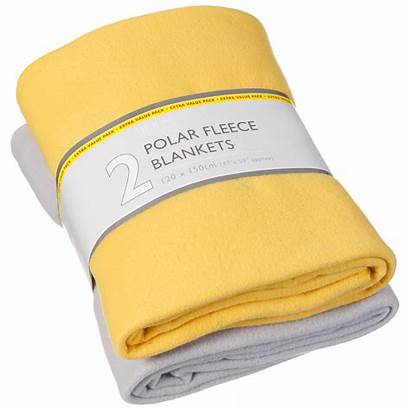 Fleece Yellow Grey Polar Throw Blankets 2pk