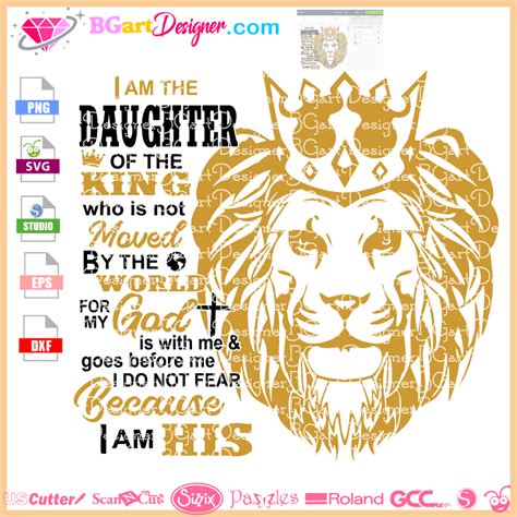 Llldaughter Of The King Verse Svg Layered Design Svg Cricut Silhouette