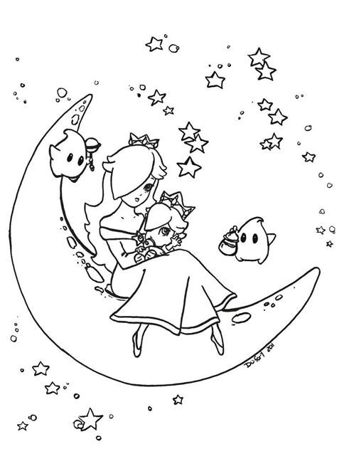 Heillä molemmilla on vaalea tukka, vaaleanpunainen mekko ja kruunu päässä. Princess Peach Daisy And Rosalina Coloring Pages at GetDrawings | Free download