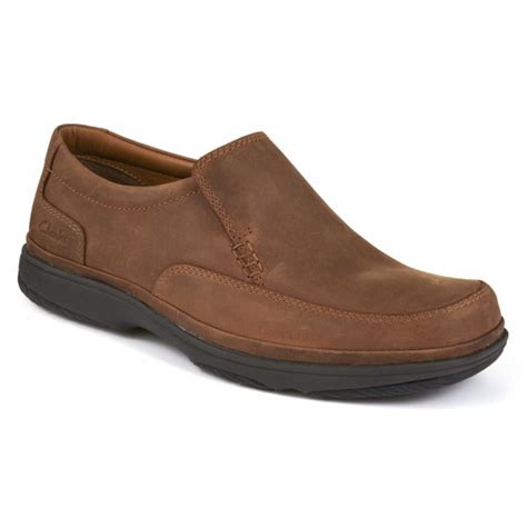 Clarks Mens Swift Step Tan Slip On Extra Wide Fitting Shoe