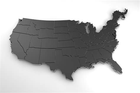United States Of America 3d Metal Map Isolated On White 3d Render Stock Photo - Download Image ...