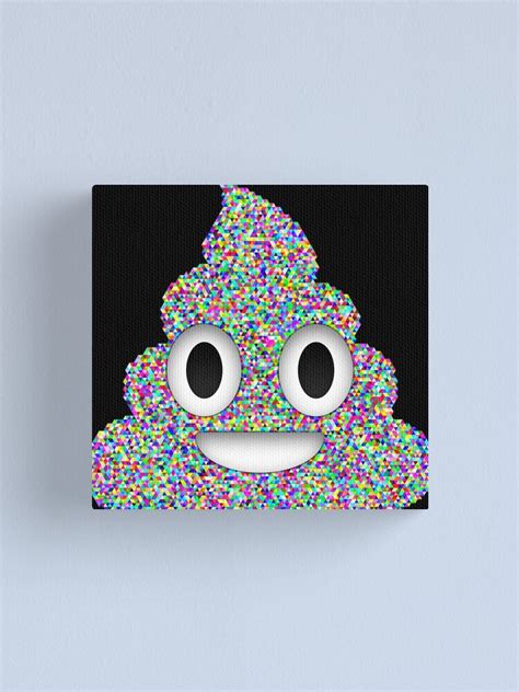 Poop Emoji Pile Of Poo Emoticon Triangles Rainbow Canvas Print By