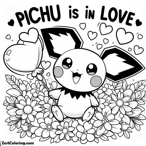 Pichu Is In Love Coloring Page Coloring For Kids Smart Creative