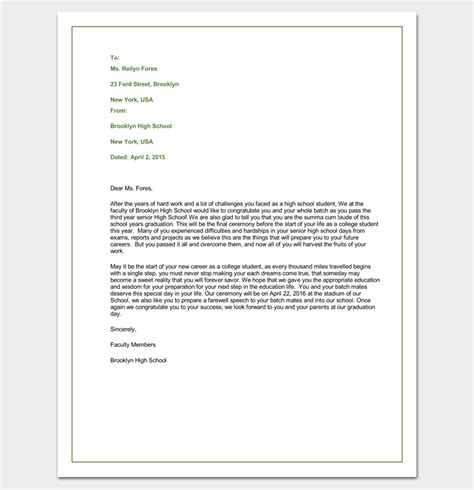 Early Graduation Letter Examples
