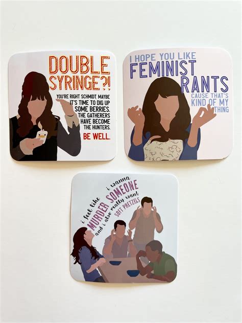 New Girl Sticker Pack Jessica Day Quotes 3x3 Glossy Plus A Etsy