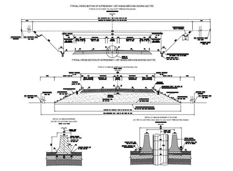 Typical Cross Section Of Expressway Bridge Cad Drawing Free Dwg File