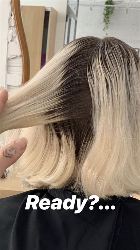 Bleach Blonde Hair Dark Roots Hues Coloring Girl Women Woman