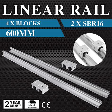 2x 16mm Sbr16 600 2000mm Fully Supported Linear Rail 4x Sbr16uu