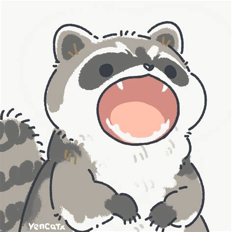 Yen🐱🌒 On Twitter Cute Raccoon Cute Animal Drawings Cute Doodles