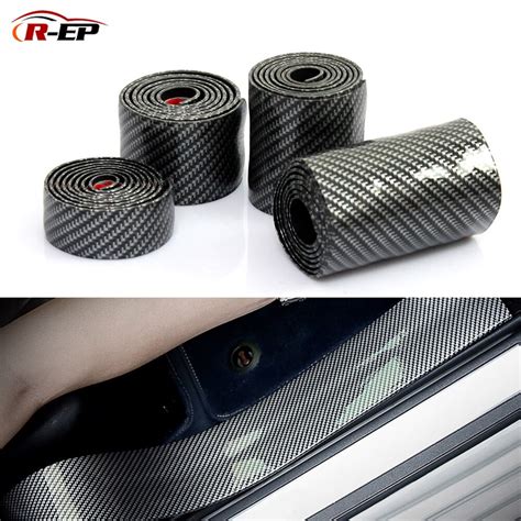 R Ep Universal Car Stickers Carbon Fiber Rubber Styling Door Sill