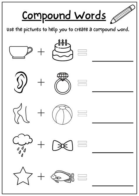 Printable Compound Word Worksheets Compound Words Worksheet Phonics