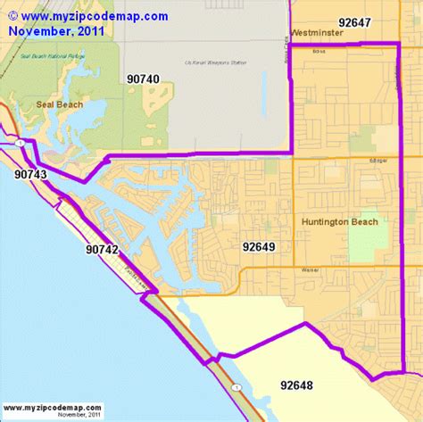 Huntington Beach Zip Code Map Map