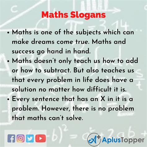 Maths Slogans Unique And Catchy Maths Slogans In English A Plus Topper