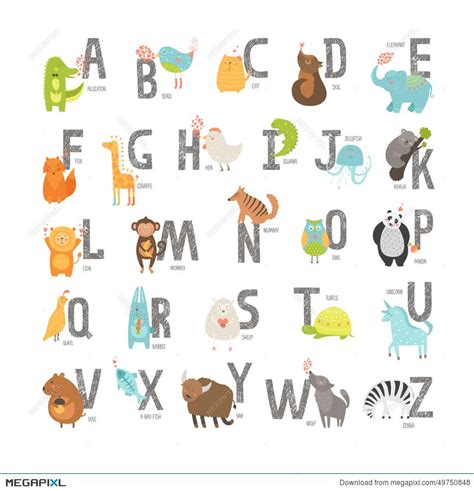 ✓ free for commercial use ✓ high quality images. Cute vector zoo alphabet | Alphabet art print, Cartoon ...