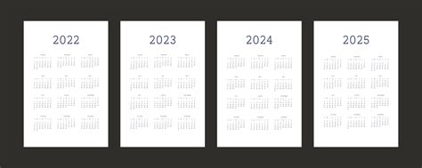 2022 2023 2024 2025 Calendar Individual Schedule Template In Minimalist