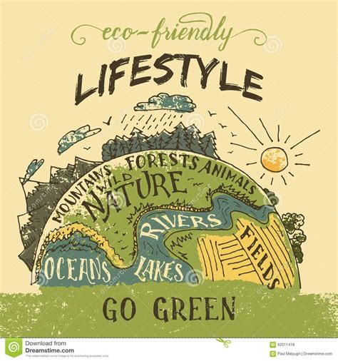 Eco Friendly Lifestyle Concept Go Green Eco Poster Go Green Posters