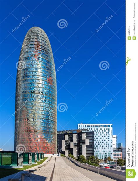 Torre Agbar A Skyscraper In Barcelona Spain Stock Image Image Of