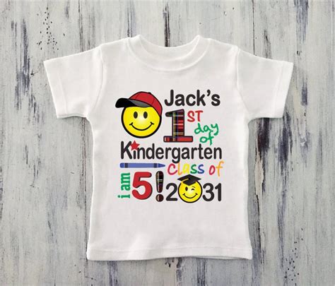 My First Day Of Kindergarten Shirt Boys Back To School Tee My Etsy