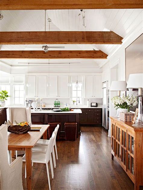 Mixing the right rich or light wood tones with laminate, vinyl or wood flooring planks can further highlight the natural beauty of the wood cabinets. Remodelaholic | How to Mix Wood Tones like a Pro