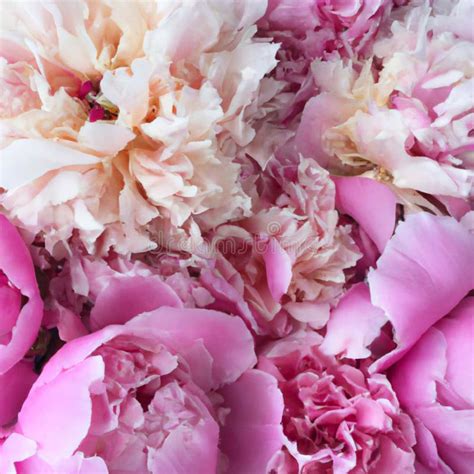 Beautiful Pink Peony Flowers Close Up Peony Is A Genus Of Herbaceous