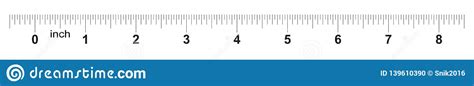 Ruler 8 Inches Metric Inch Size Indicator Decimal System Grid Stock