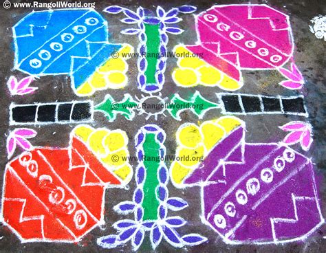 But during pongal all houses, offices and lanes are adorned in colorful kolam. Pongal Pulli Kolam Images With Dots : 122 best images ...
