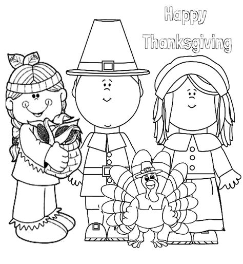 ️pilgrim And Indian Coloring Pages Free Download