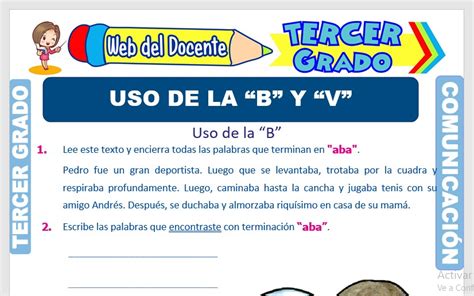 Palabras Con V Para Ninos De Primaria Palabras Español España