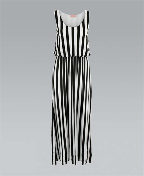 Misskrisp Sleeveless Blackwhite Striped Maxi Dress Dresses From Krisp Clothing Uk