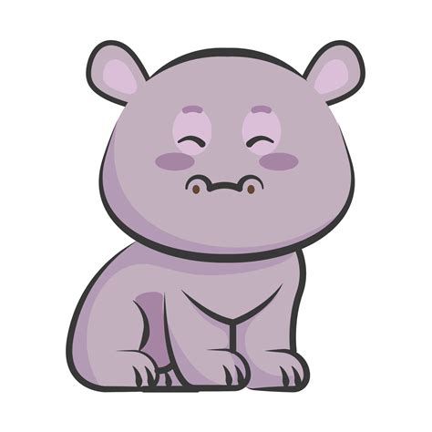 Cute Hippo Kawaii 10963448 Vector Art At Vecteezy