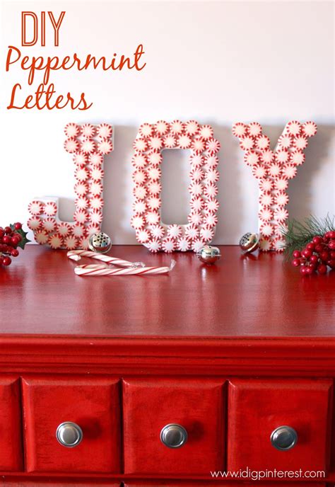 Diy Peppermint Joy Letters Christmas Craft I Dig Pinterest