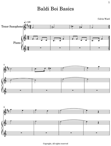 Baldi Boi Basics Sheet Music For Tenor Saxophone Piano
