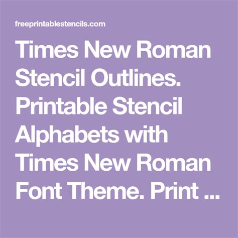 Times New Roman Stencil Outlines Printable Stencil Alphabets With