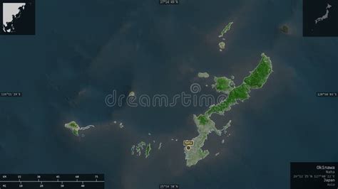 Okinawa Japan Composition Satellite Stock Illustration