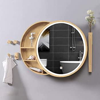 Make cleaning a breeze with our polystyrene body which has round, small radius corners for maximum storage capacity. Sdk Round bathroom mirror cabinet, wall mirror cabinet ...