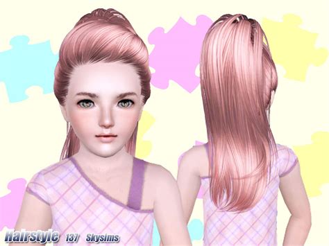 The Sims Resource Skysims Hair Child 137