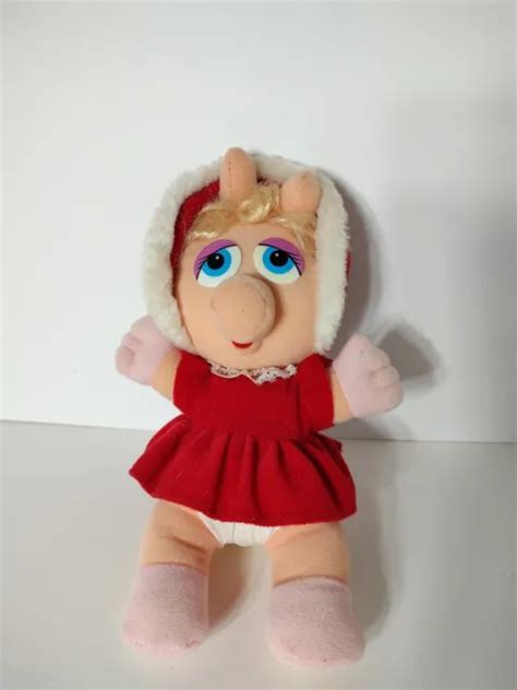1987 Baby Miss Piggy Christmas 10 Plush Stuffed By Jim Henson